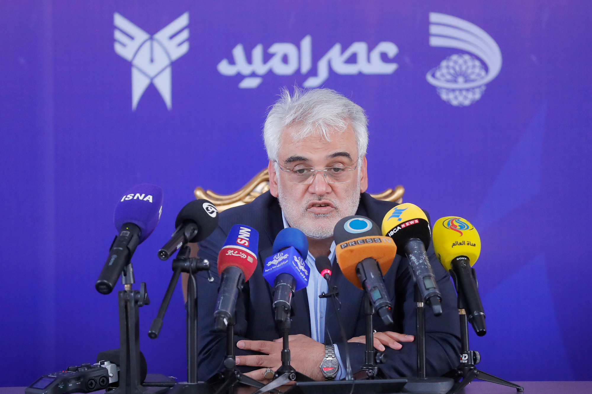 محمدمهدی طهرانچی رئیس دانشگاه آزاد اسلامی در نشست خبری رویداد ملی عصر امید