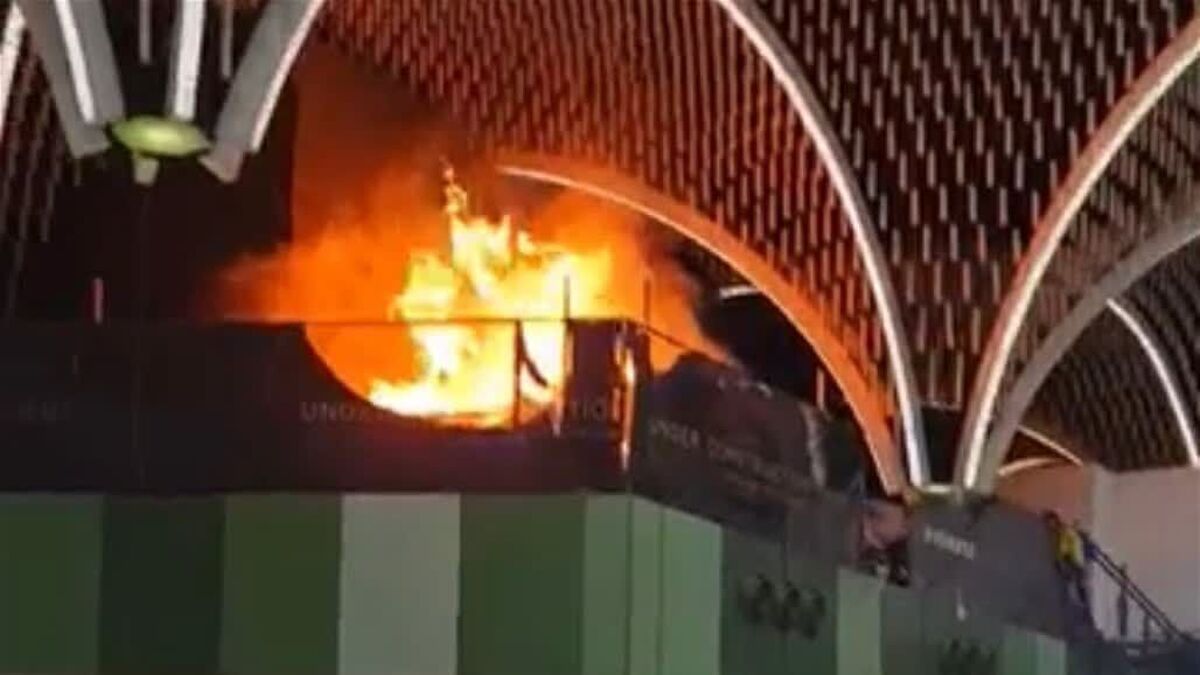آتش‌سوزی در یکی از سالن‌های فرودگاه بغداد