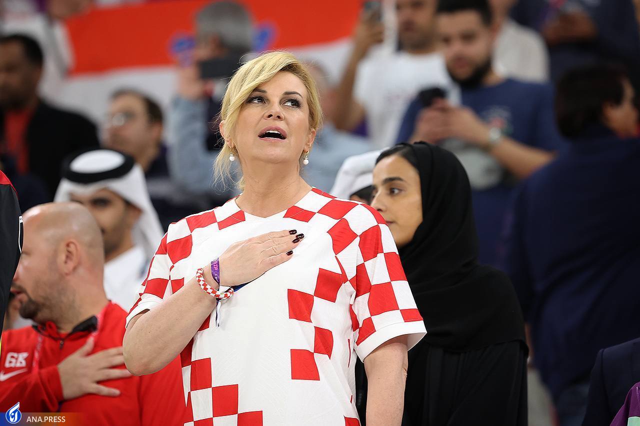 حضور رئیس جمهور پیشین کرواسی در بین تماشاگران +تصاویر
