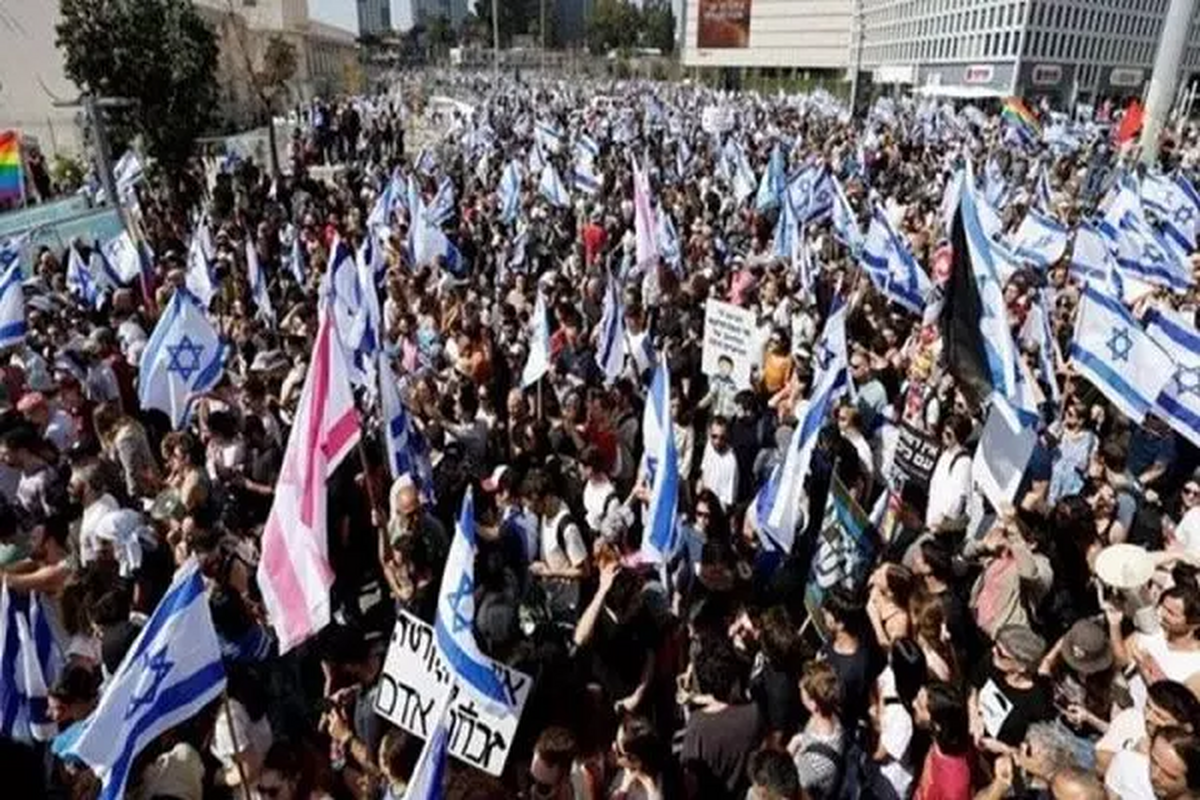 مخالفان و طرفداران نتانیاهو مقابل هم صف‌آرایی کردند