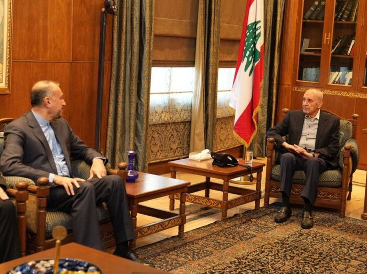 دیدار امیرعبداللهیان با رئیس پارلمان لبنان  پیام قالیباف منتقل شد