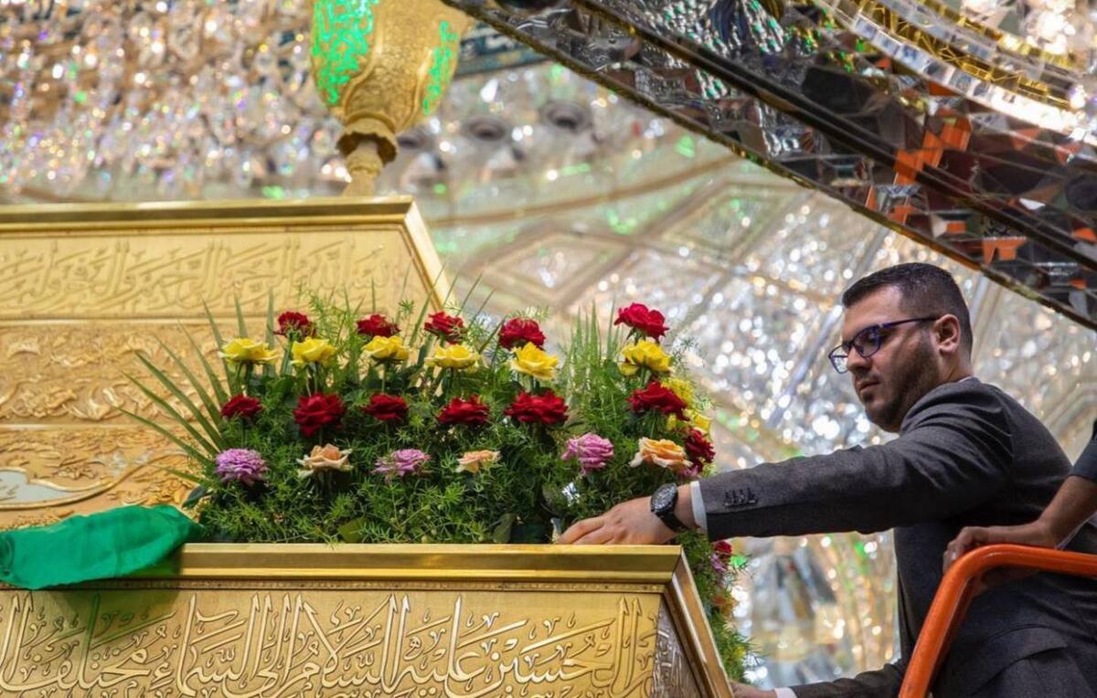 گل‌آرایی حرم حسینی با آغاز ماه ربیع‌الاول+ عکس