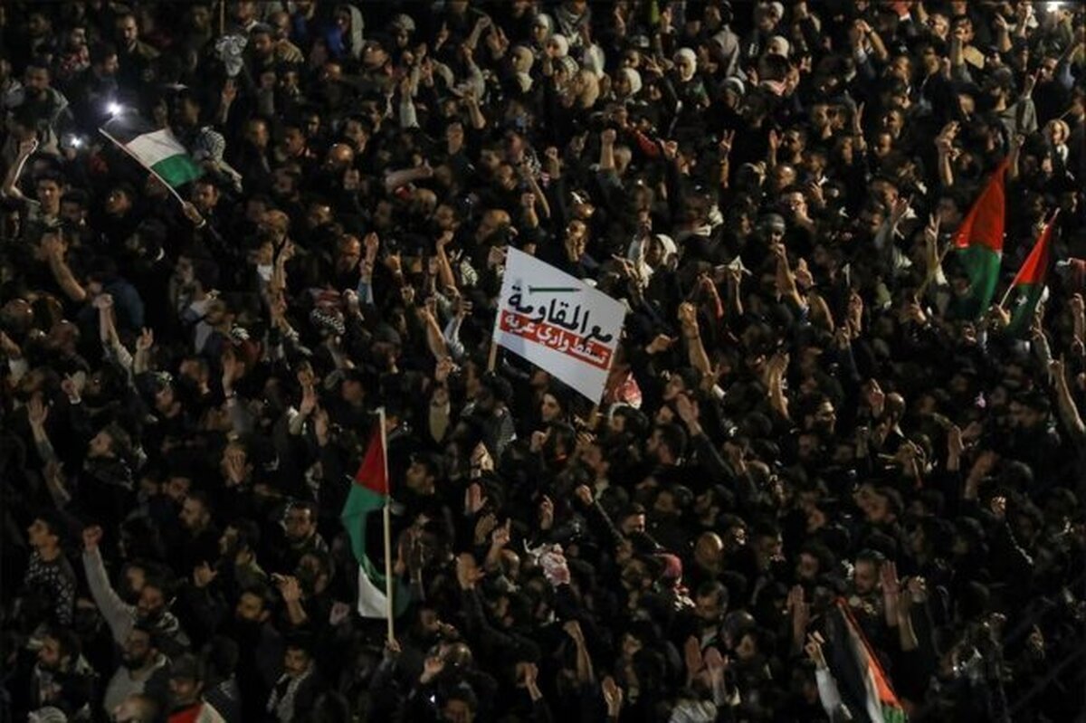 ادامه تظاهرات مردم اردن در حمایت از غزه