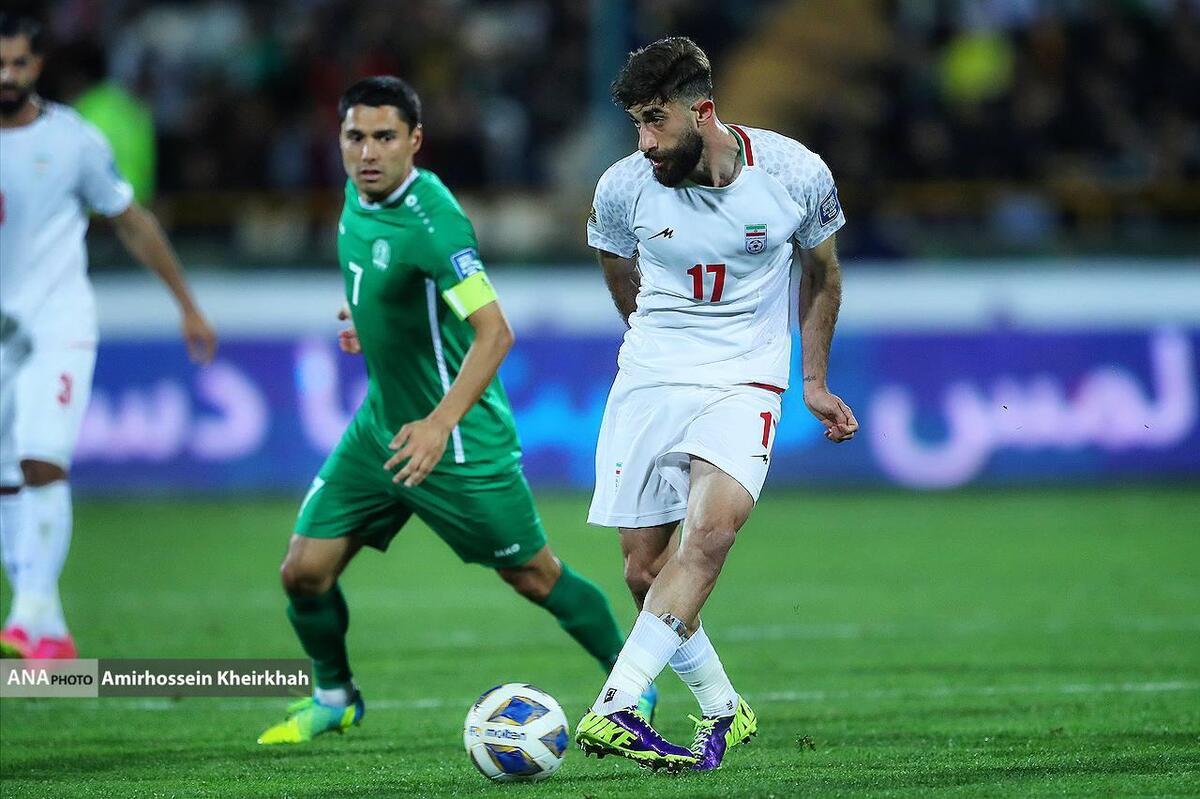 انتخابی جام جهانی ۲۰۲۶| برتری یک نیمه ای ایران مقابل ترکمنستان با گلزنی قائدی